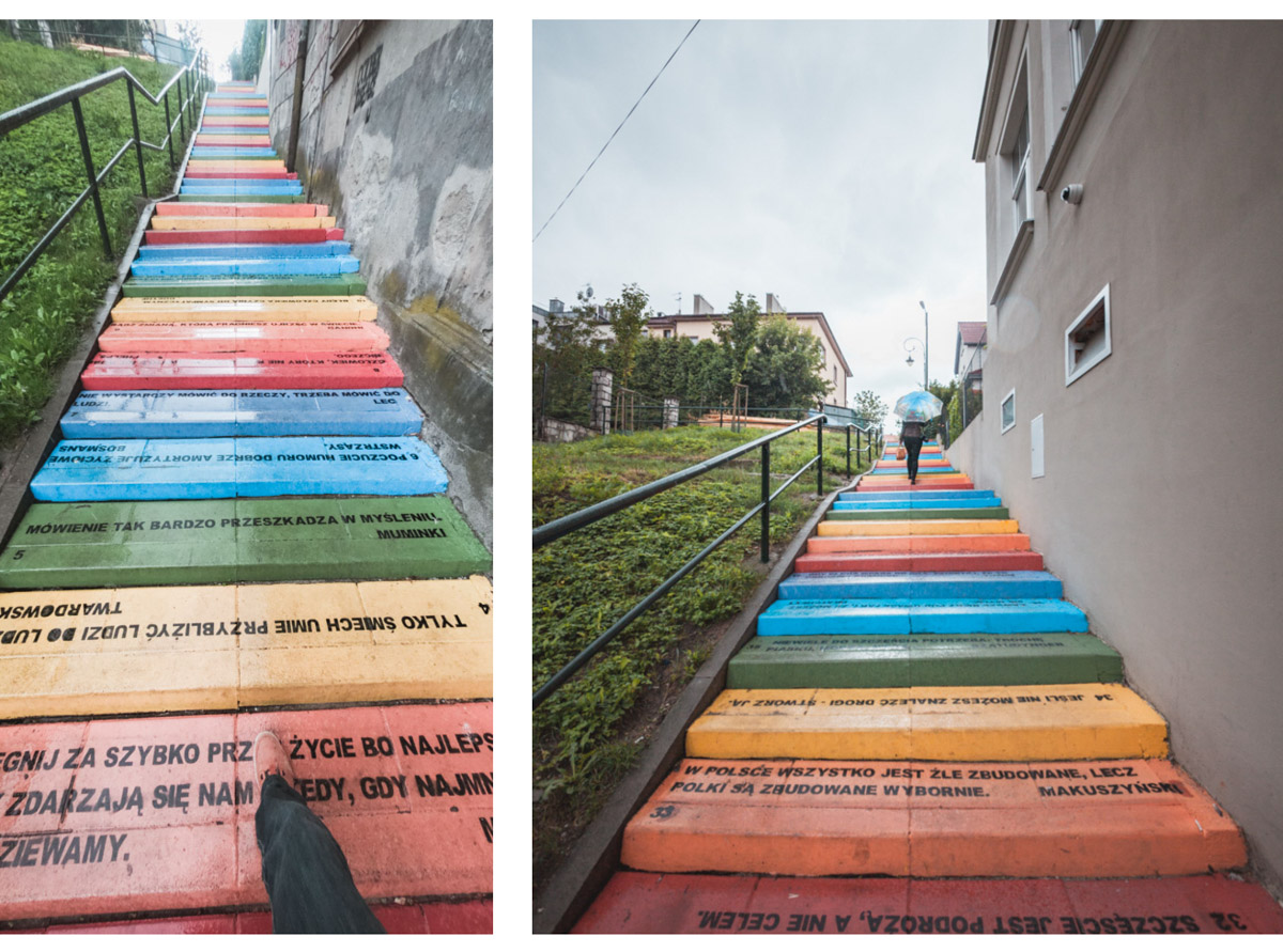 Kraków kolorowe schody podgórze