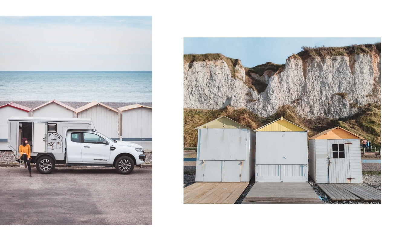 Criel-sur-Mer Normandia kabiny na plaży