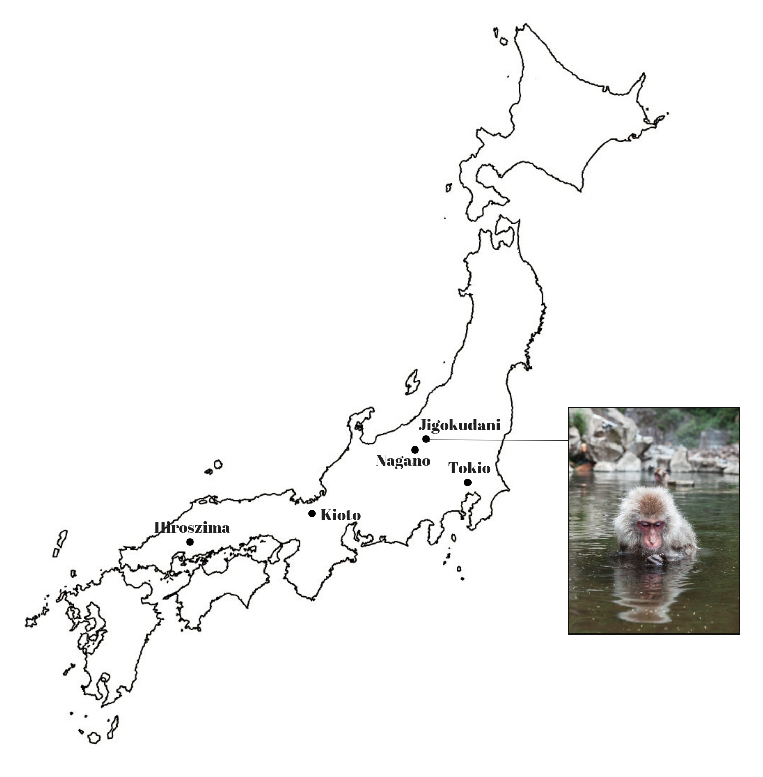 mapa japonia jigokudani